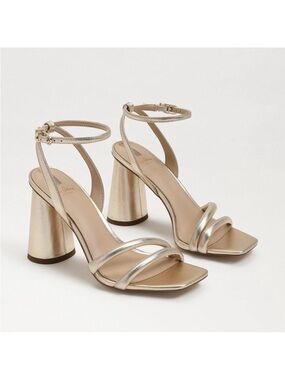 Sam Edelman metallic gold kia block strappy heels womens 9